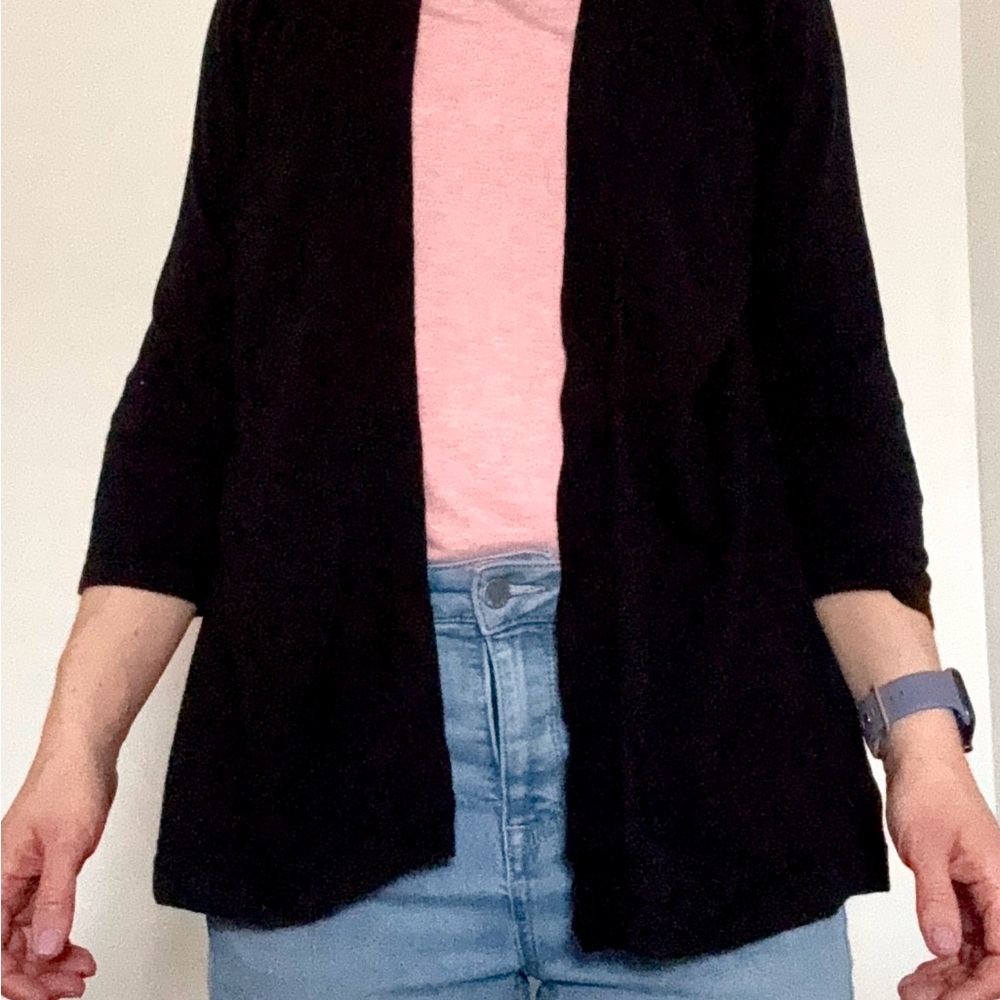 GAP Black Cardigan Sweater Lightweight Knit